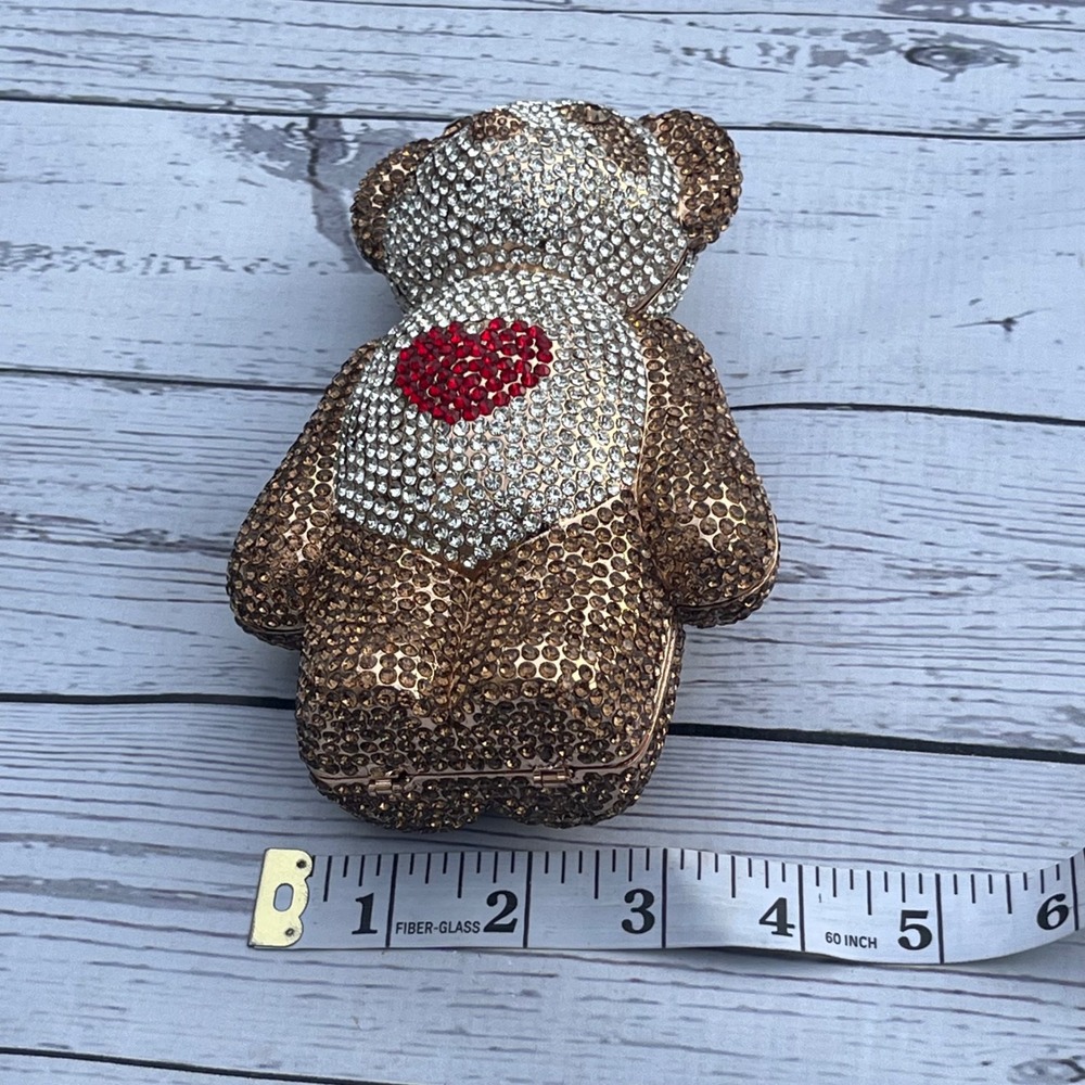 Panda Teddy Bear NEW Rhinestone Crystal Clutch Bag Purse Minaudiere Whimsy Bling - Picture 14 of 15